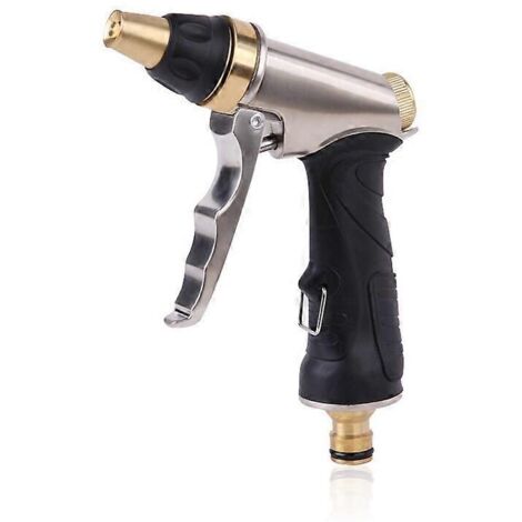 Watering Gun with Brass Nozzle, Robust and High Pressure, Adjustable Spray Jet, for Washing Car and Pets, Garden/Sidewalk Cleaning (1/5)