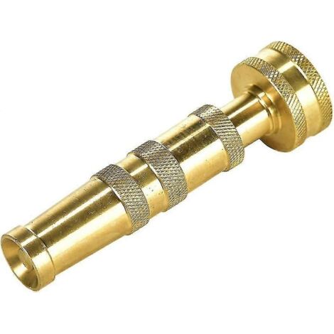 Heavy-duty Brass Hose Nozzle, Adjustable Twist Hose Nozzle, Jet Sweeper Nozzle, Garden Sprayer (1/2)