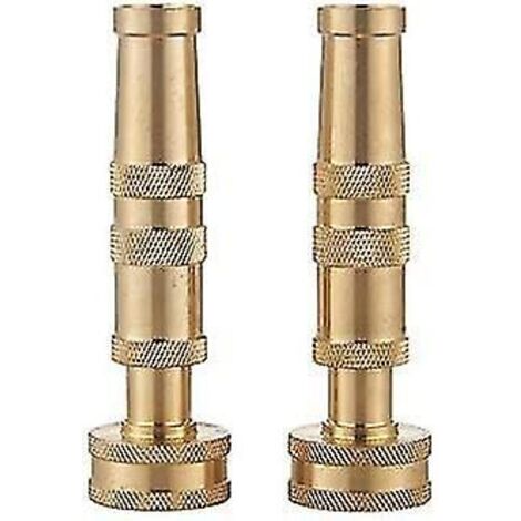 Adjustable Twist Brass Hose Nozzle, 4" Heavy-duty Water Hose Nozzle For Garden Hose 2pcs SXQ (1/5)