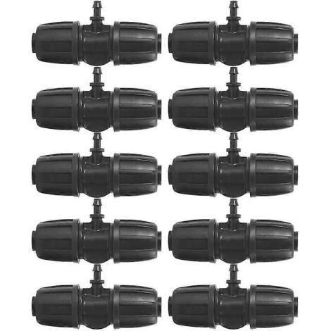 16mm to 4/7 Garden Lock Barbed Tee Connectors, 10pcs/Set Connectors for PE Hose Garden Irrigation Sy (1/4)