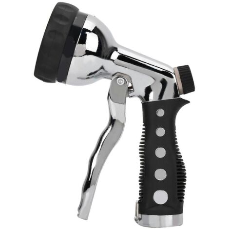 High Pressure Garden Hose Spray Gun 7 Adjustable Patterns Zinc Alloy Durable Metal Construction Ergonomic Non-Slip Handle Perfect for Car Cleaning and (1/5)