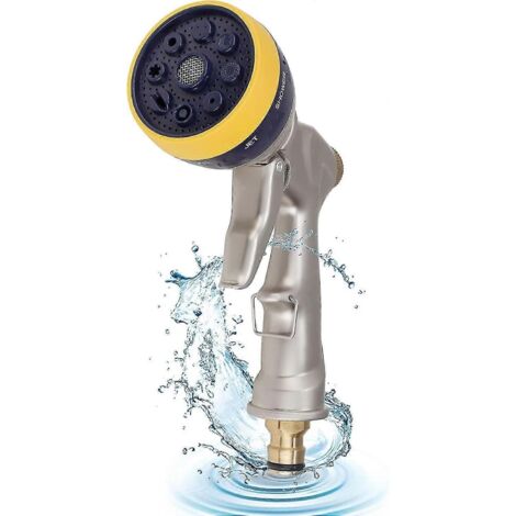 Spray Gun, Garden Water Gun With Thumb Control, High Pressure Hose Nozzle With 8 Adjustable Spray Patterns For Watering Plants, Car Washing, Pet Showe (1/3)