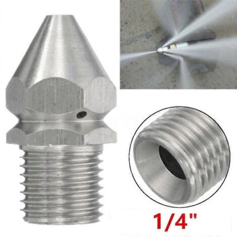 1/4 High Pressure Cleaning Nozzle 4 Jet Pipe Cleaning And Dredging Nozzle Drain Sewer Cleaning Spray Nozzle Pipe Dredge Flusher (1/5)
