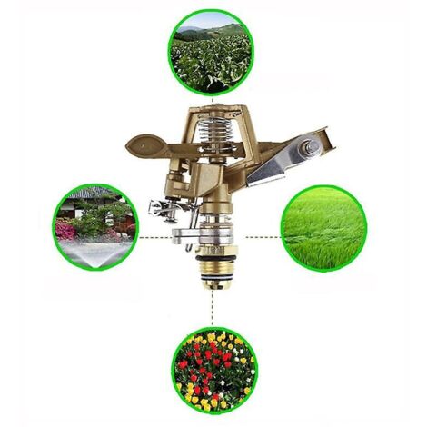 Garden Irrigation Sprinkler 360 Degree Automatic Rotating Nozzle Adjustable Rocker Water Drippers (1/5)