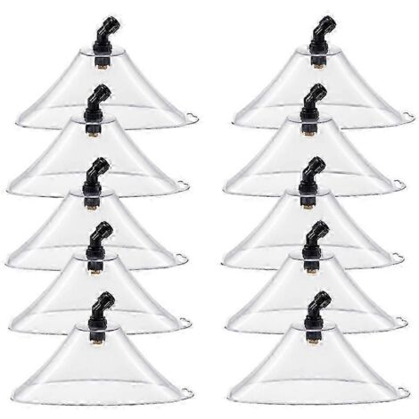 10 Pcs Spray Shield with Flat Nozzle - Transparent & Black Drift Guard (1/5)