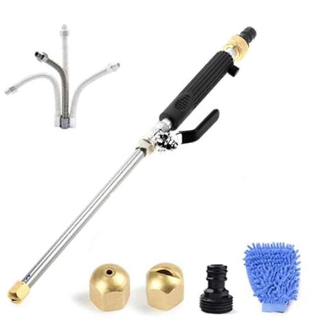 Water Jet High Pressure Power Washer Jet Nozzle for Garden Hose, Washer Wand with Nozzle and Connectors (1/4)