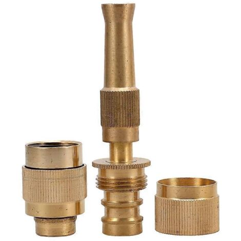 Golden Copper Water Nozzle with Swivel Joint for Garden and Car Washing Adjustable Design Fits 1/2 (1/5)