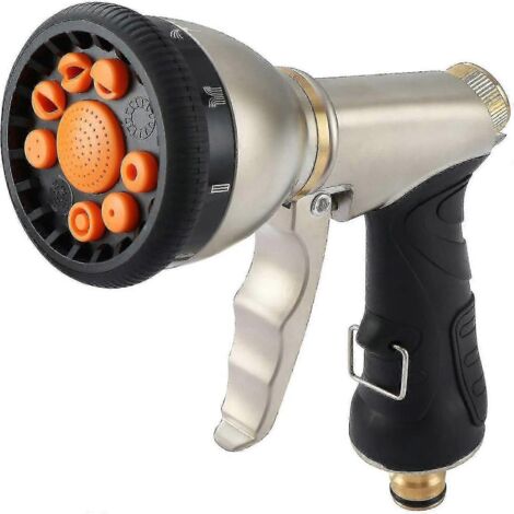 Watering Gun Metal Garden Watering Gun, High Pressure Water Gun, 9 Adjustable (1/5)