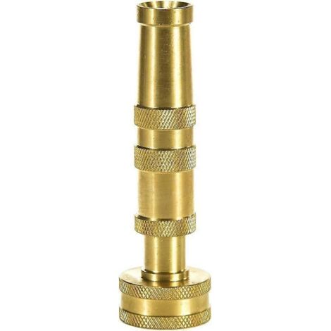 Heavy-Duty Brass Hose Nozzle, Adjustable Twist Hose Nozzle, Jet Sweeper Nozzle, (1/5)