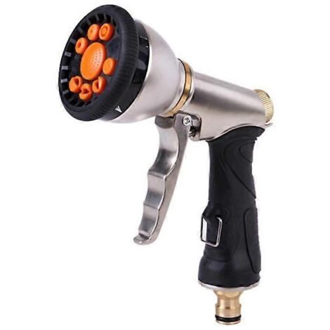Garden Hose Nozzle, Upgrade Heavy Duty Metal High Pressure Water Hose Nozzle w/ Spray Patterns Rotating for Outdoor Lawn & Garden Watering (1/5)