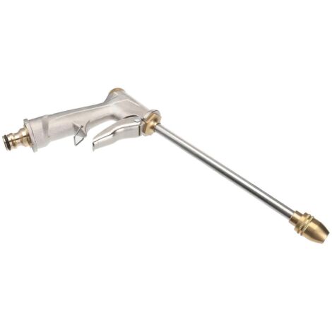 Water Gun Nozzle Long Nozzle Full Metal Plating for Car Use (1/5)