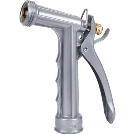 Heavy Duty Garden Hose Nozzle Zinc Alloy Water Spray Gun Adjustable Flow for Car Wash and Gardening (1/5)
