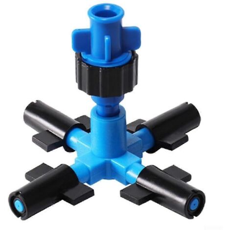 Garden Irrigation Sprayer with 4Way Cross Misting Nozzle for Outdoor Cooling and Greenhouse Drip System (1/5)