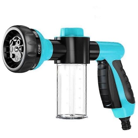 8-Pattern Adjustable Garden Hose Nozzle Sprayer With Foam Storage And Trigger Lock For Car Boat And House Cleaning (1/5)