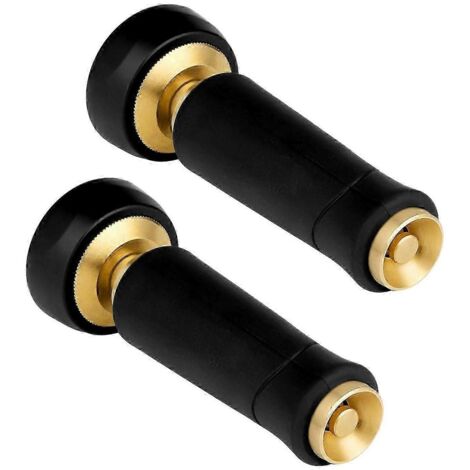 2 Pack Brass Twist Nozzle,Garden Hose Adjustable Twist Nozzle Jet Sweeper Sprayer (1/5)