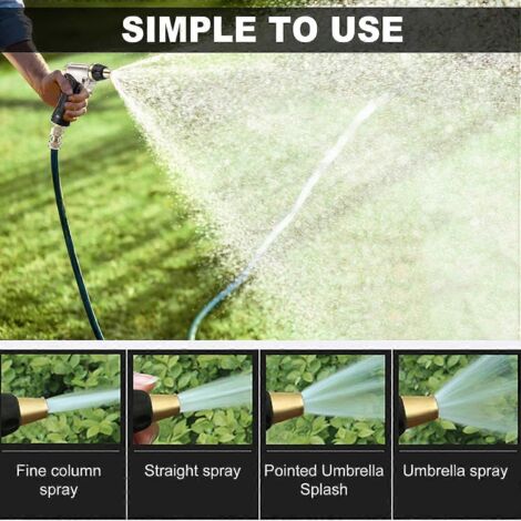 Watering Gun with Brass Nozzle, Sturdy and High Pressure, Adjustable from Stream to Spray (1/3)