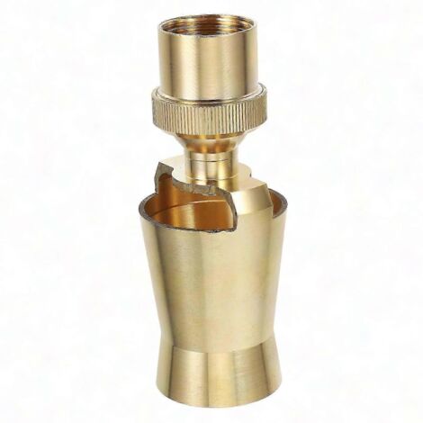 Golden Mushroom Brass Fountain Nozzle for Outdoor Pond & Garden Decor 14x5.5x4.8cm (1/5)