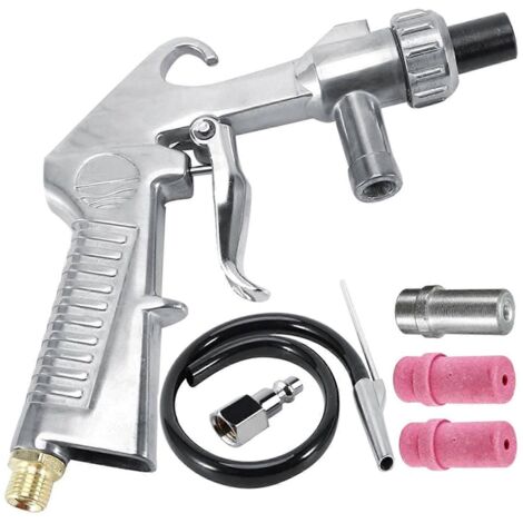 Sand Blaster Kit Convenient Feed Blast Spray Gun with Nozzles Tip Abrasive Tool (1/5)