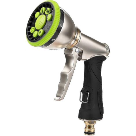 Metal Watering Gun, 9 Adjustable Patterns, Heavy Duty High Pressure Spray Nozzle Perfect For Car Cleaning, Lawn And Green Garden (1/4)