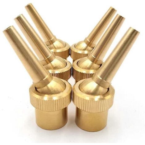 6pcs 1/2inch DN15 Brass Fountain Nozzle Adjustable Direction Jet Water SprayHead for Landscaping Us (1/5)