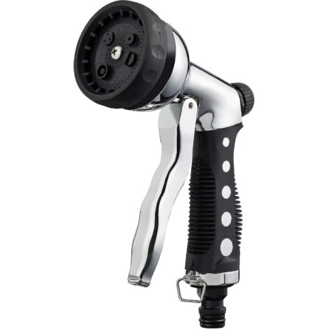 Gardenmate Chrome Metal Spray Gun - 7 Functions For Versatile Watering (1/3)