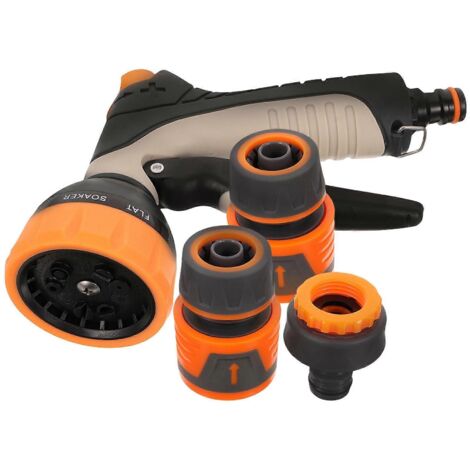 Hose Nozzle for Watering Plants High Pressure Spray Garden Hose Nozzles Orange 18.5x15cm 1Set (1/5)