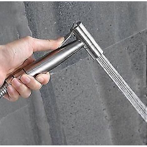 Stainless Steel Spray Gun American Standard Bidet Set European Standard Water Separator Hanging Seat Pressure Toilet Spray Gun Set (1/2)