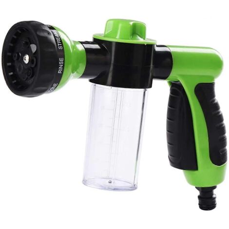 Garden Hose Attachment Spray Gun Nozzle - Jet Wash - Sprinkler Attachment - 8 Watering Modes - Hose Sprayer With Dispenser (1/5)