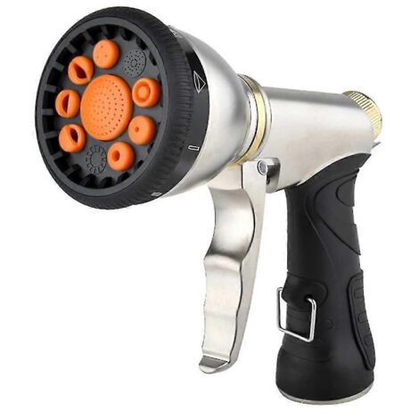 Garden Hose Nozzles Metal High Pressure Jet Garden Water Hose Spray 9 Adjustable Modes Water Sprayer For Cleaning (1/5)