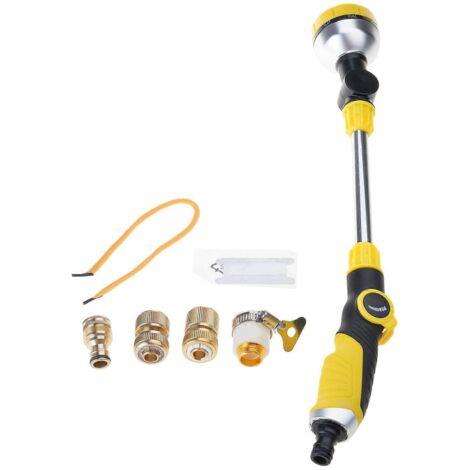 Garden Hose Wand with 8 Adjustable Sprayings Patterns and Convenient 5 Adapters for Watering Plant and Outdoor Cleaning (1/4)