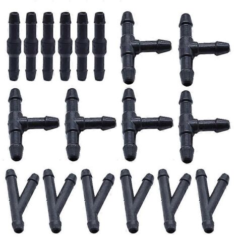 18pcs Car Wiper Spray Pipe Joint T Y I Type Windshield Washer Pipe Nozzle Wiper Cleaning Water Hose Tube Joint Car Accessories (1/5)