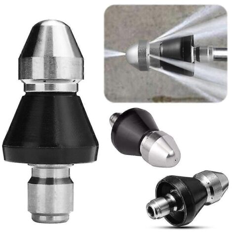 1/4 Inch Sewer Cleaning Tool High Pressure Washer Jet Nozzle 5000psi Stainless Steel Drain Hose Pipe Jetter Head (1/5)