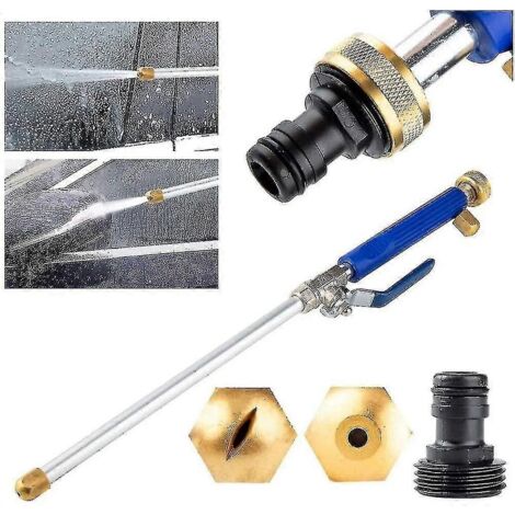 High Pressure Water Nozzle Spray Gun Water Lance With 2 Cleaning Nozzles Spray Nozzles Garden Hose Connection 46 Cm Garden Shower Hydro Jet Power cy (1/5)