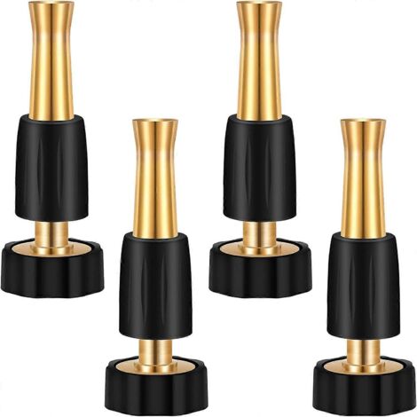4 Pack Heavy Duty 3/4" Brass Nozzle Hose Adjustable Garden Water Nozzle Spray Gun Nozzle Hose Sprayer Nozzle from Fine Mist to Jet Stream (1/5)