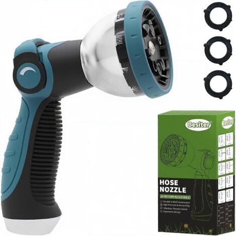 2025 Newest Garden Hose Nozzle, Hose Sprayer Nozzle with 10 Spray Patterns, Thumb Control (1/5)