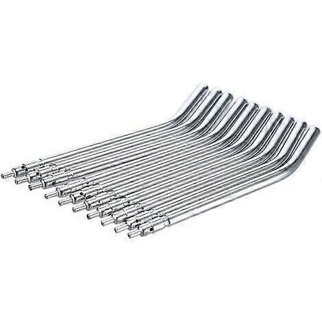 10 Pieces 3 Way Dental Air Water Syringe Spray Nozzles Tips Tube Stainless Steel Syringe Spray Nozzles Tips for Teeth Whitening, Silver (1/5)