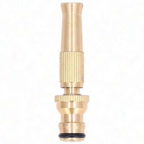 Brass Garden Hose Nozzle, High Pressure Adjustable Jet Sprayer with Quick Connector (1/5)