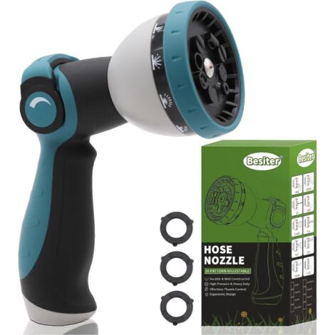 2025 Newest Hose Nozzle, Garden Hose Nozzle with 10 Spray Patterns, Thumb Control Switch V (1/5)