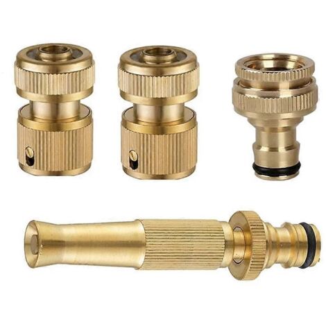 Pack of 4 Car Wash Nozzles Vehicle Cleaning Tool Connectors High Pressure Sprayers Watering Anti-skid Copper Sprinkler (1/5)