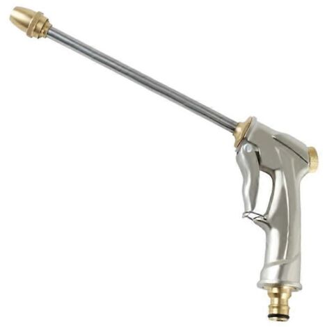 Heavy Duty Metal Garden Hose Nozzle with 360° Pressure Spray for Car, Pet and Outdoor Cleaning (1/5)