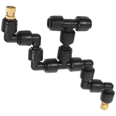 Durable Black Misting Nozzle for Garden Humidification and Cooling Easy Installation 1/4 Inch Tube (1/5)