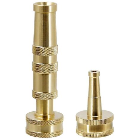 2Pcs Solid Brass Adjustable Twist Hose Nozzle Jet Sweeping Sprayer for Watering Multicolor (1/3)