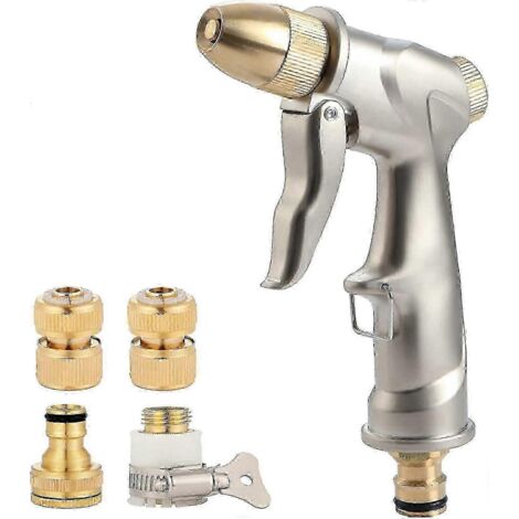clearance High Pressure Garden Watering Gun 4 Brass Connectors (1/5)