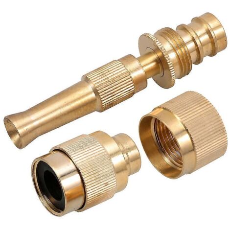 Brass Metal Twist Garden Hose Nozzle Heavy Duty Adjustable Power Spray for High Pressure Spraying with 1/2” Standard Threading (1/5)
