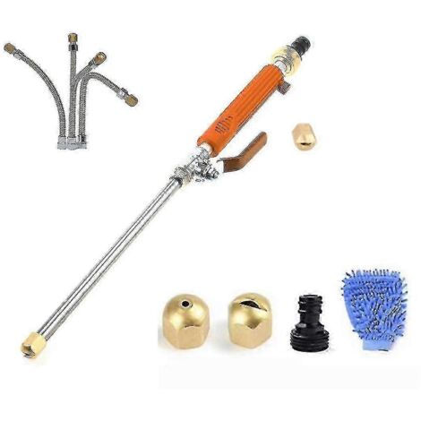 6 Pcs High Pressure Water Lance Hose Nozzle Jet Garden Car Washer Spray Gun Set 25-26 (1/4)
