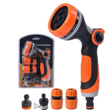 Garden Hose Nozzle Pressure for Cleaning with Adjustable Spray and Ergonomic Comfort Grip (1/5)