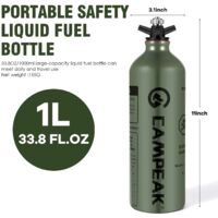 Bouteille de combustible liquide portable en aluminium pour essence, kérosène, alcool, bidon de rechange 0,5 L/1 L pour réchauds de cuisine portables