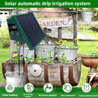 Système d'irrigation solaire automatique goutte à goutte pour jardin et balcon (1 kit) - Tuyau d'arrosage goutte à goutte pour usage extérieur - Installation facile et rapide