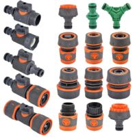 Raccord rapide pour tuyau d'arrosage (L) 1/2", 3/4", 1 pouce, raccord d'arrêt d'eau, coupleur pour pistolet d'arrosage, raccord de tuyau d'arrosage