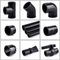 (Tuyau PVC noir 40 mm) 1 raccord de tuyau PVC noir : coude droit, té, accessoires pour tuyau de drainage d'aquarium et d'irrigation de jardin.